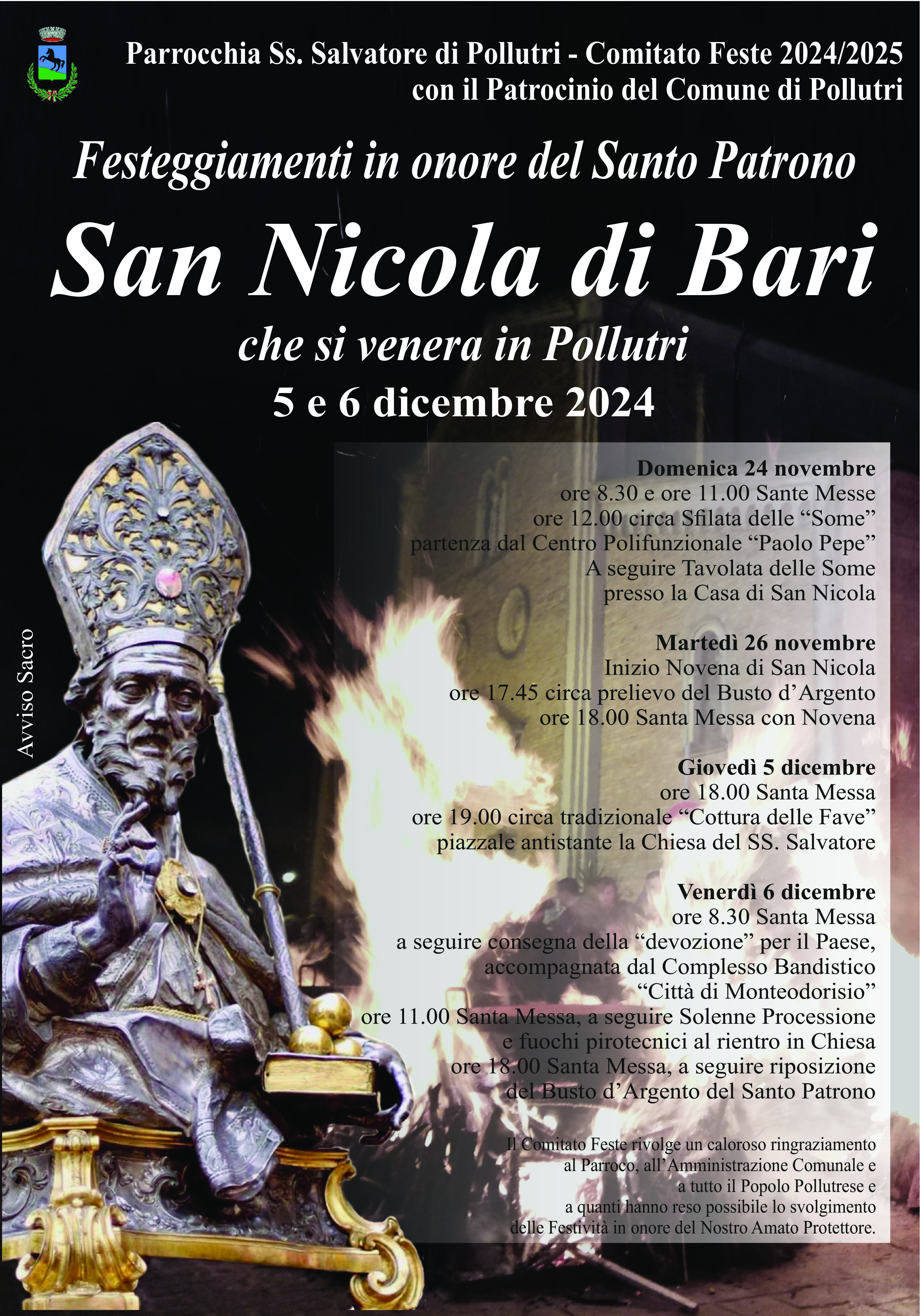 Pollutri, ecco il programma dei Festeggiamenti in onore del Santo Patrono 