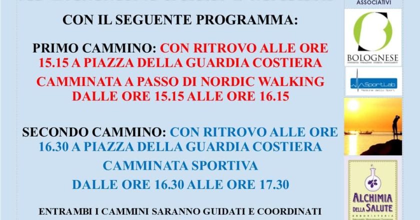 I Cammini dell’8 marzo sabato prossimo a Vasto Marina