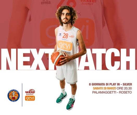 Ge.Vi. Vasto Basket di scena a Roseto, appuntamento questa sera alle 20.30