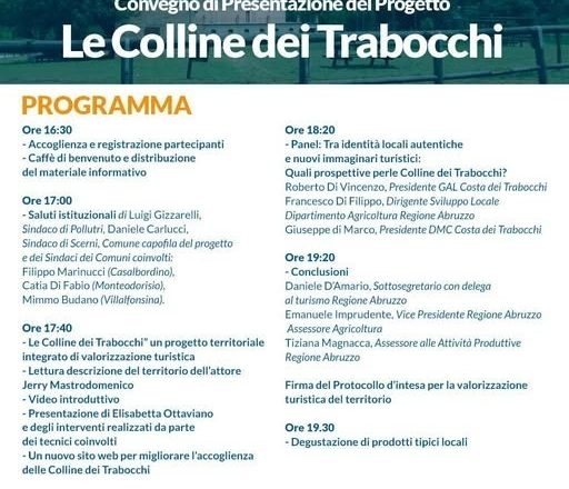 Pollutri, oggi il lancio del progetto di promozione turistica  “Colline dei Trabocchi” 