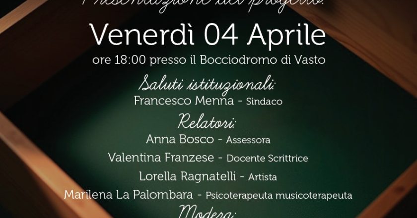 Vasto, al via il progetto “Atelier Creativamente” per esprimere arte, musica e scrittura