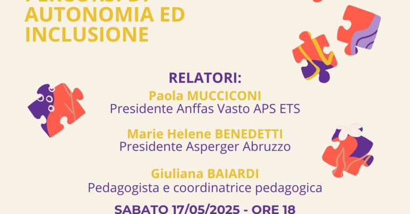 Autismo, a Vasto proposte per percorsi di autonomia e inclusione