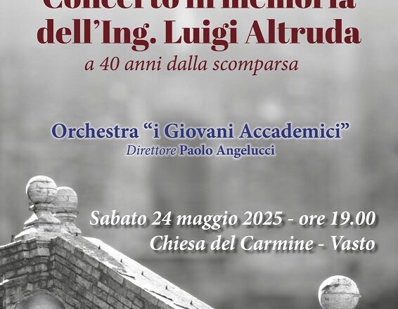Sabato nella Chiesa del Carmine concerto in memoria dell’Ing. Luigi Altruda a 40 anni dalla sua scomparsa