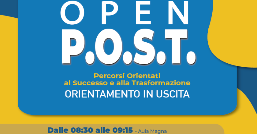 Al Palizzi di Vasto la prima edizione di P.O.S.T., acronimo che sta per Percorsi orientati al successo e alla trasformazione