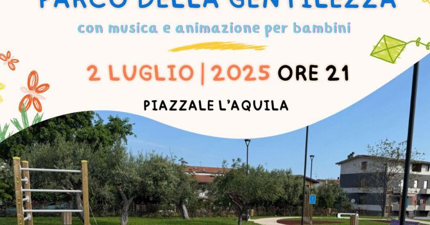 Fossacesia, mercoledì l’inaugurazione del nuovo Parco della Gentilezza