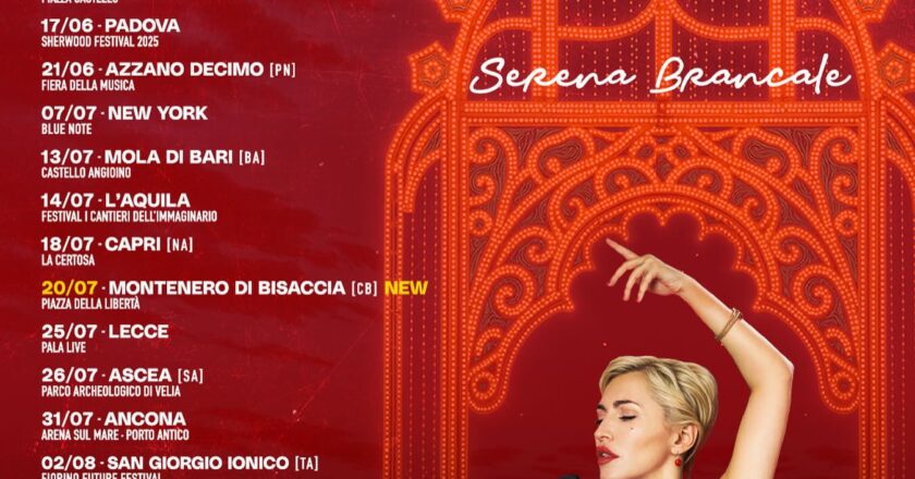 Montenero, Serena Brancale in concerto gratuito domenica 20 luglio alla Notte Fucsia