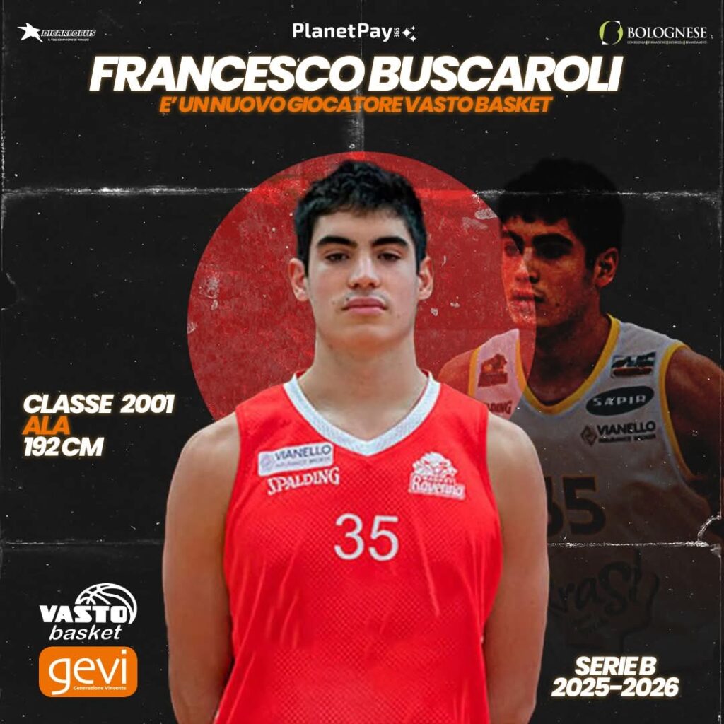 La Vasto Basket ha ingaggiato Francesco Buscaroli