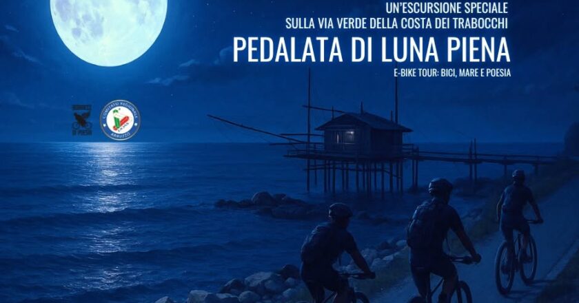 Venerdì la “Pedalata di luna piena”, evento speciale sulla Via Verde della Costa dei Trabocchi