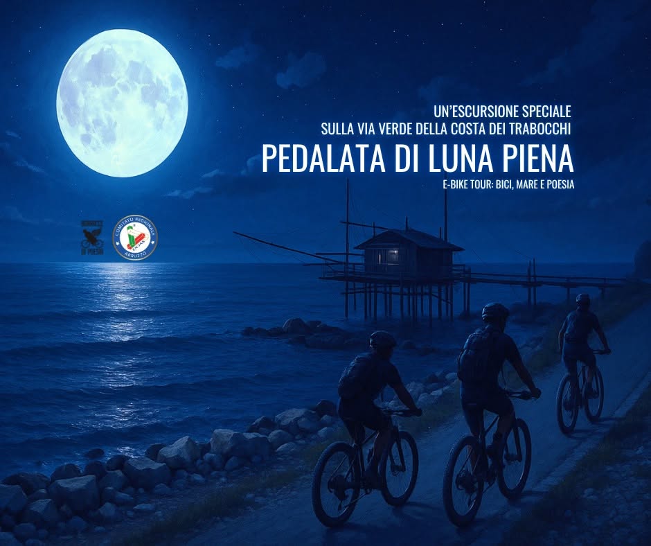 Venerdì la “Pedalata di luna piena”, evento speciale sulla Via Verde della Costa dei Trabocchi