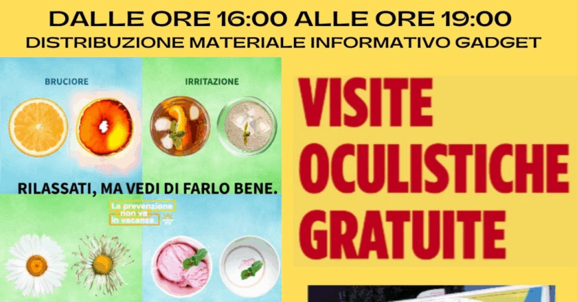 San Salvo, per gli occhi al via il progetto “La prevenzione non va in vacanza”