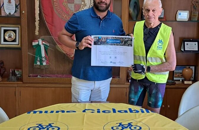 Vasto, ecco la Bandiera Gialla dei ComuniCiclabili FIAB 2025