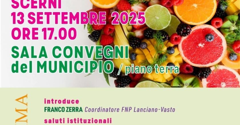 Scerni, sabato 13 settembre  il convegno “Alimentazione e Salute: Vivere Bene a Ogni Età”