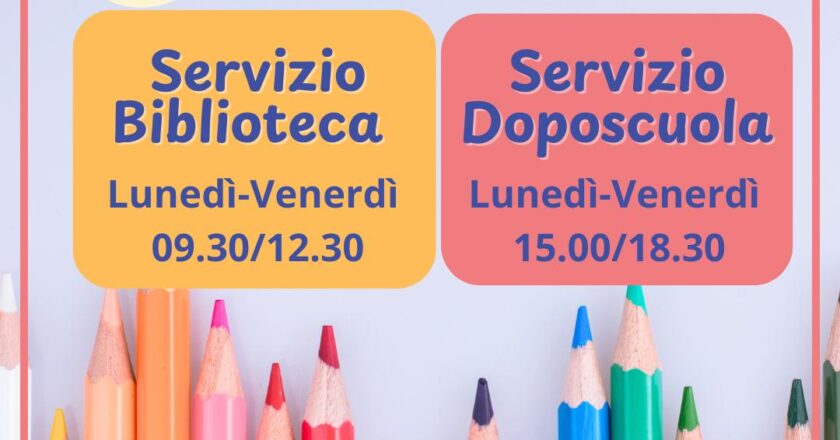 Cupello, aperte le iscrizioni per il dopo scuola gratuito nella biblioteca