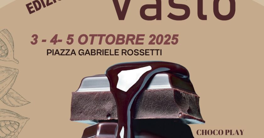 Vasto, dal 3 al 5 Ottobre 2025 l’undicesima edizione della Festa del Cioccolato Artigianale