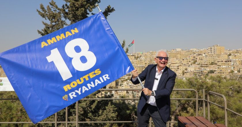 Ryanair amplia la rete invernale verso la Giordania con 18 rotte che collegano Amman a 12 Paesi dell’UE