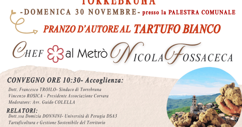 Nasce “Tartufo&Tradizione”: a Torrebruna la prima edizione dedicata al tartufo bianco e alle eccellenze locali