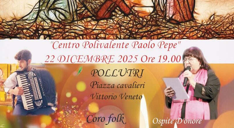 Pollutri, questa sera alle 19 il concerto di Natale del Coro Folk “La Fontana” – Città di Cupello