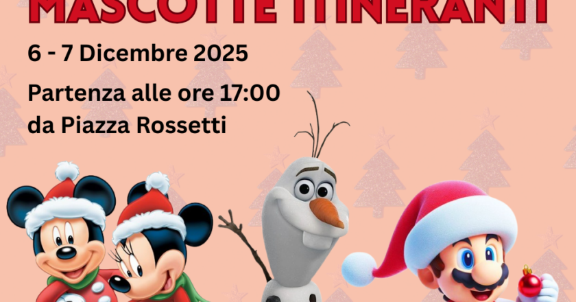 Il 6 e il 7 dicembre appuntamento con le mascotte Disney nel centro di Vasto