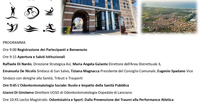 San Salvo, odontostomatologia, logopedia e nutrizione al centro di un convegno tra inclusione e prestazione atletica