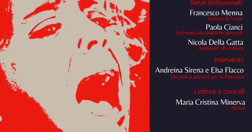 Vasto, sabato la presentazione del libro “Il loro grido è la mia voce. Poesie da Gaza”,