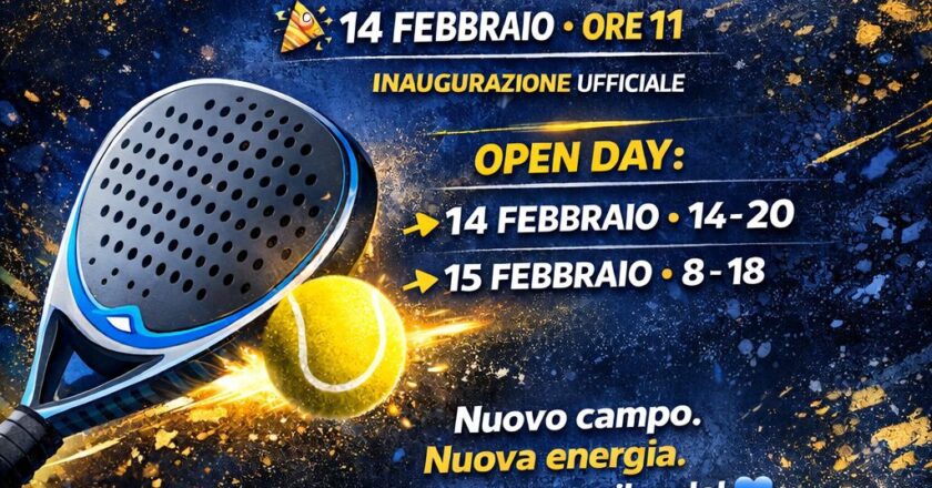 Cupello, sabato 14 febbraio si accende il Padel