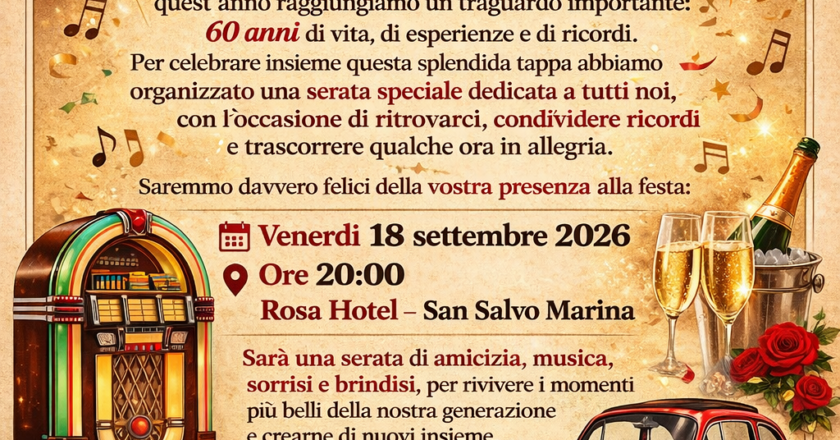 San Salvo celebra “I fantastici 60 dei ’66”: una serata speciale tra ricordi, musica e amicizia