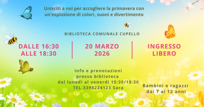 “Aspettando la Primavera”: un pomeriggio di colori e divertimento alla Biblioteca Comunale di Cupello