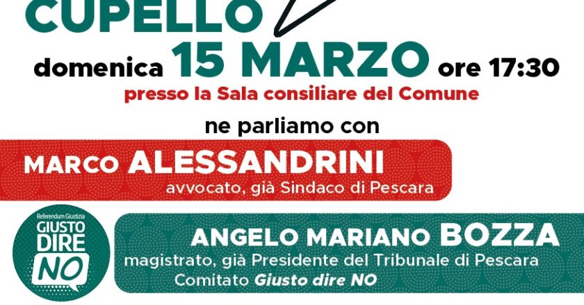 Cupello, Società civile per il NO nel Referendum costituzionale