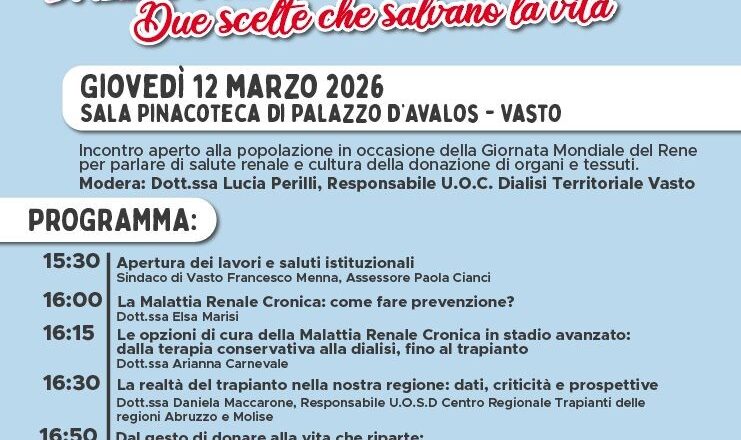 Vasto, dalla prevenzione al dono: due scelte che salvano la vita