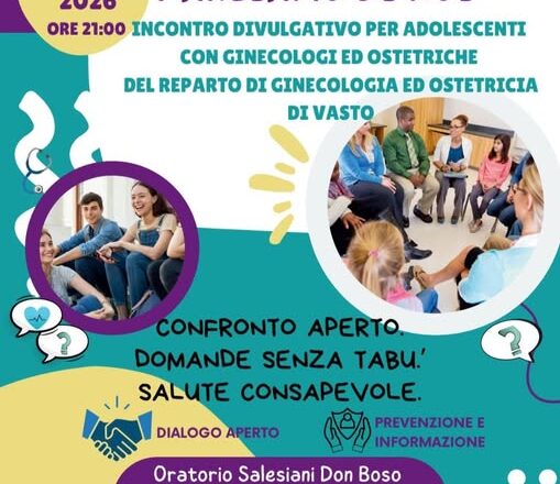 “Senza Filtri: Parliamo di Adolescenza e Salute”, alle 21 appuntamento a Vasto all’Oratorio Salesiani Don Bosco