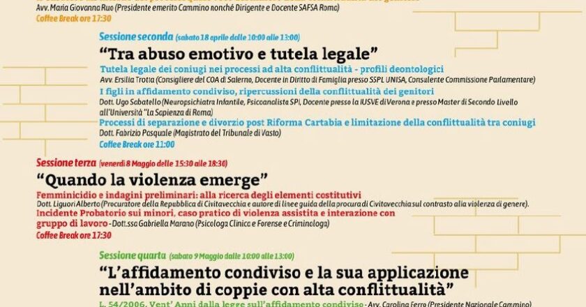 A Vasto un confronto tra diritto e psicologia: “Le cicatrici dell’anima nelle relazioni tossiche”