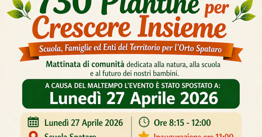 “730 Piantine per Crescere Insieme”. Alla Scuola Spataro IC1 Vasto nasce l’Orto Scolastico