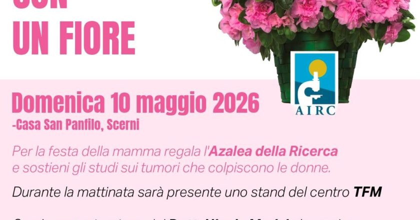 A Scerni “Abbracciala con un fiore”: domenica 10 maggio l’Azalea della Ricerca AIRC per la Festa della Mamma