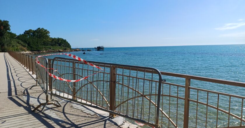 Un nuovo cedimento della balconata sulla passeggiata panoramica di Vasto Marina