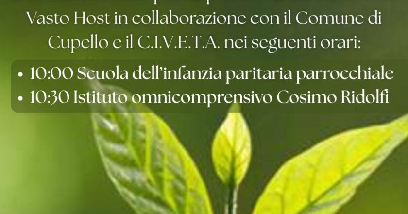 A Cupello si celebra l’ambiente: il 3 giugno la cerimonia di donazione degli alberi del progetto “Piantiamo alberi, ricicliamo smartphone”