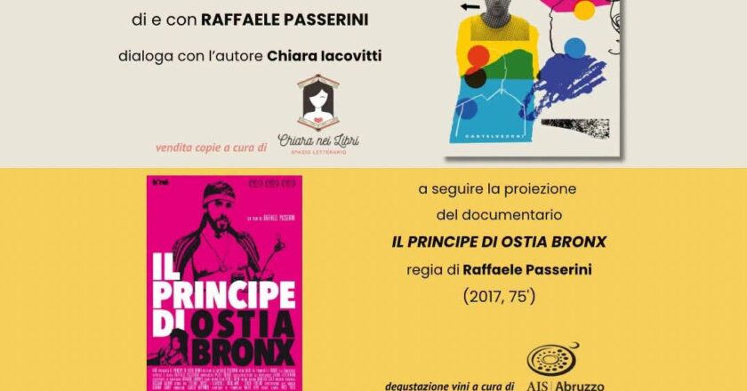 A Vasto la presentazione del romanzo Love Bombing e proiezione del documentario Il Principe di Ostia Bronx