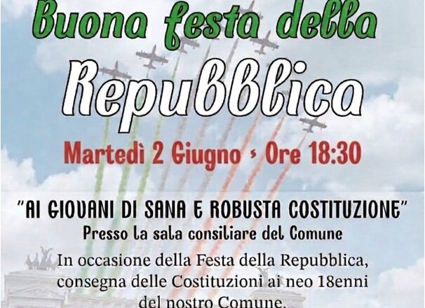 Festa della Repubblica: il Comune di Scerni consegna la Costituzione ai neo diciottenni