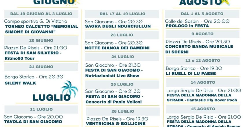 Estate Scernese 2026: musica, tradizioni, sapori e turismo lento per vivere Scerni