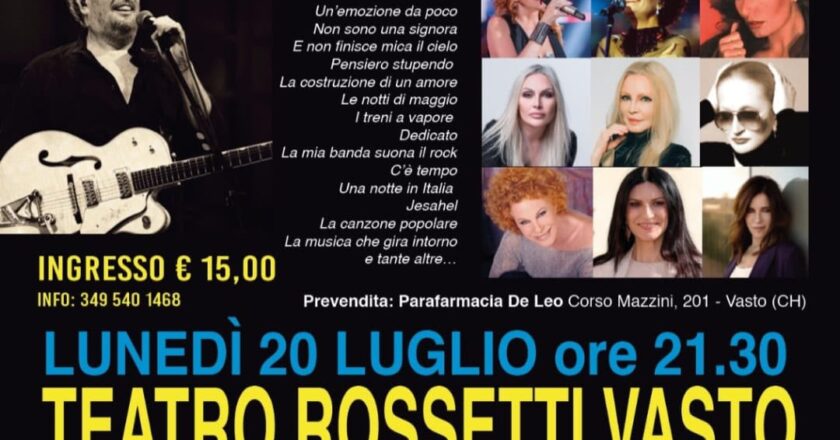 Vasto, lunedì 20 luglio al Teatro Rossetti il concerto omaggio a Ivano Fossati