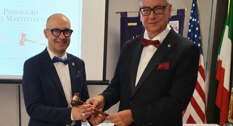 Lions Club San Salvo: passaggio del martelletto tra Virginio Di Pierro e Piero Chinni. Un nuovo anno all’insegna del servizio
