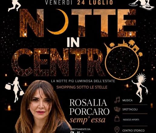 Vasto accende l’estate con “Notte in Centro”: il 24 luglio Rosalia Porcaro in Piazza Rossetti