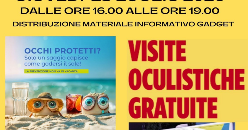 Screening gratuito della vista a Vasto Marina: prevenzione con i Lions giovedì 23 luglio 2026