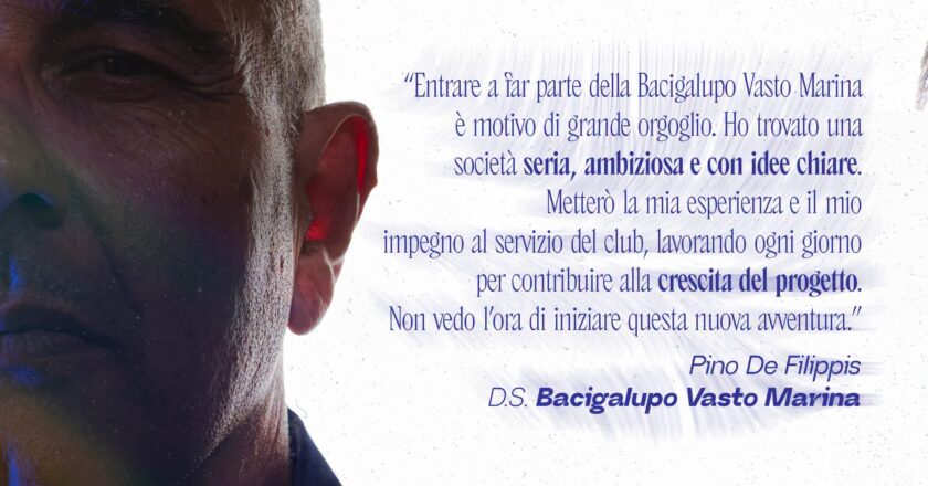 Pino De Filippis è il nuovo Direttore Sportivo della Bacigalupo Vasto Marina