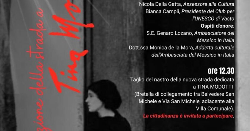 Vasto intitola una strada alla fotografa Tina Modotti