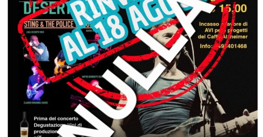 Vasto, annullato il concerto tributo a Sting dei Desert Rose del 18 Agosto