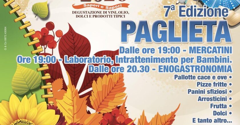 Tradizione, musica e tipicità: Paglieta in festa il 9 agosto con i sapori del territorio Aspettando I Sentieri d’Autunno