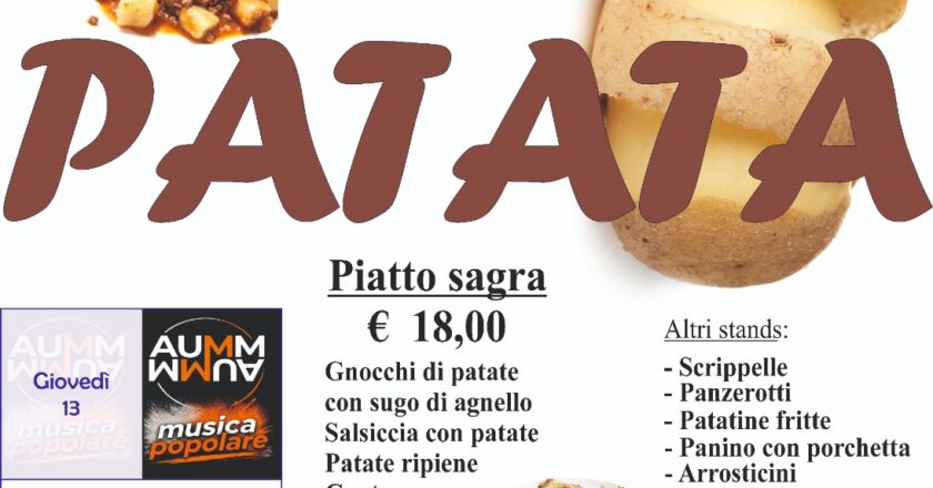 Vasto, oggi e domani la Sagra della Patata