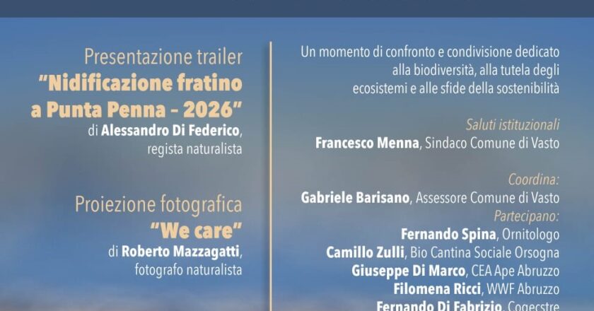 Vasto, il 31 agosto un incontro dedicato alla biodiversità