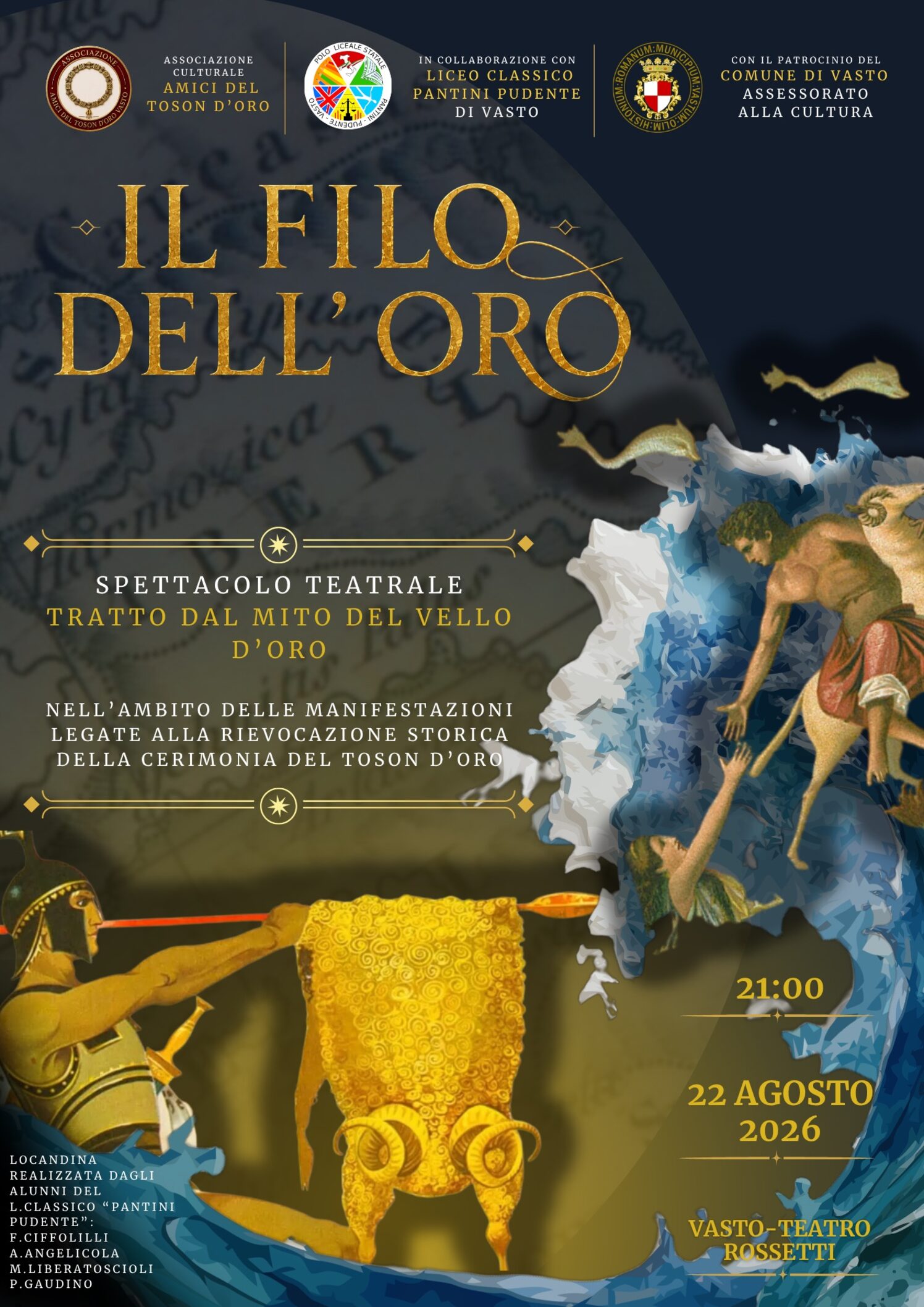 Al Teatro Rossetti il mito del Vello d’Oro diventa teatro: “Il filo dell’oro” apre la XXXVIII Rievocazione Storica del Toson d’Oro