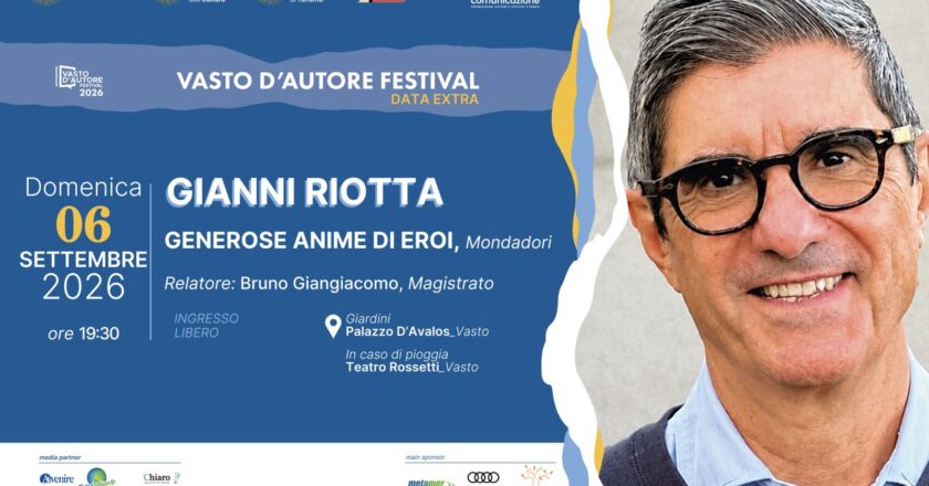 Vasto, domenica 6 settembre Gianni Riotta ospite del Festival d’Autore